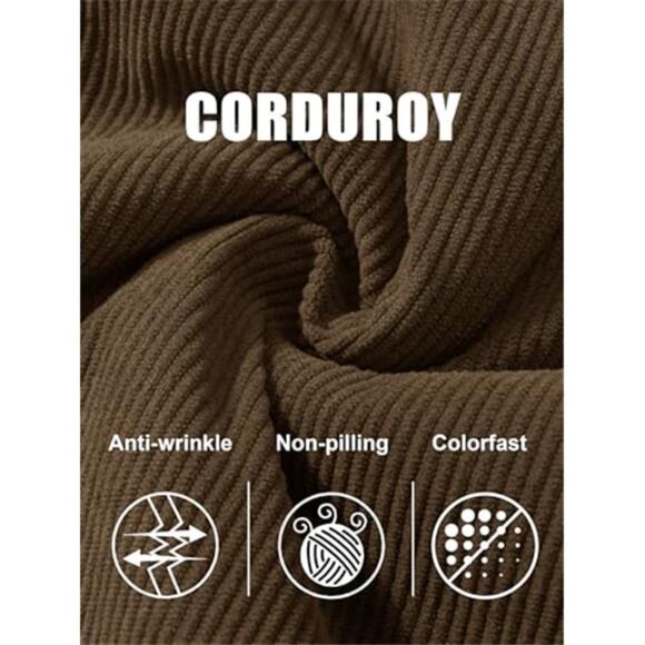 Womens Corduroy Jacket Sherpa Lined Winter Coat Button Down With Pockets - Picture 6 of 7